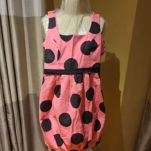 Pink and Black Polka Dot Dress